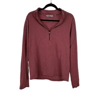 Tasc Performance Heather Red Running Training Quarter Zip w/ Thumb Holes -Medium